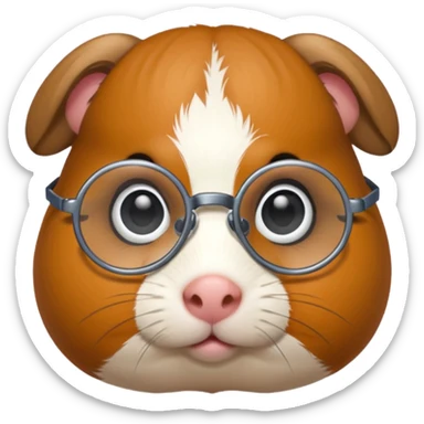 detective guinea pig with glasses sticker