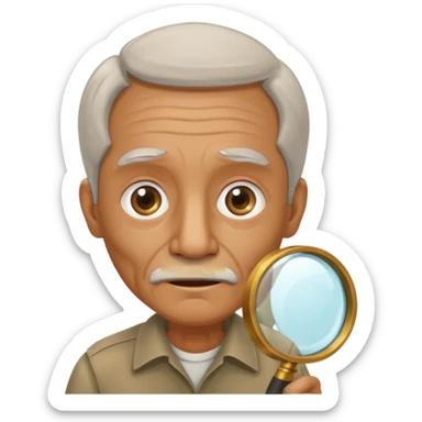 an old with jungle and magnifying glass sticker