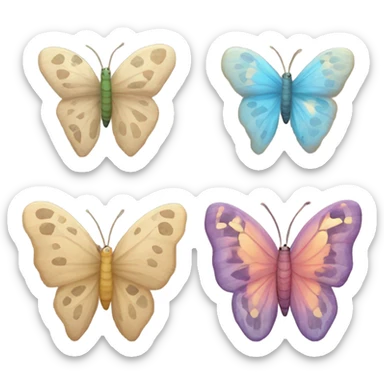 A caterpillar turning into a cocoon that turns into a butterfly - beige  sticker