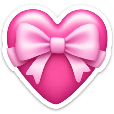 pink heart with bow in it  sticker