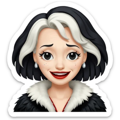 cruella de vil crying of laughter sticker