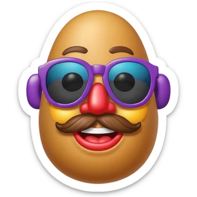 potato head with sunglasses sticker
