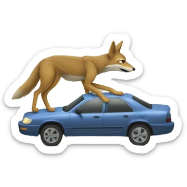 coyote struggling to parallel park sticker