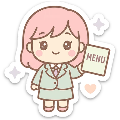 Transform the character into a female while maintaining the kawaii chibi anime style with flat pastel colors, thick outlines, and simple cute features. Keep the background transparent. sticker