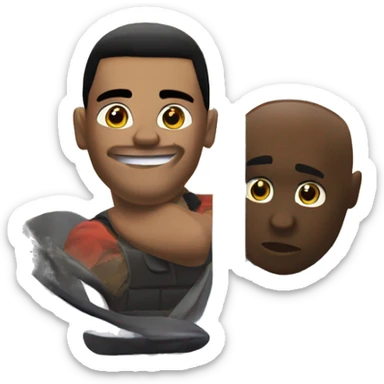 A BMW car and a character from GTA San Andreas looks out from the window and says Hello bro sticker