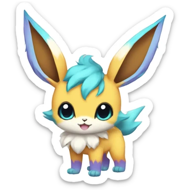 Colorful Kawaii Eeveelution-Cute-Pokémon-fusion full body sticker