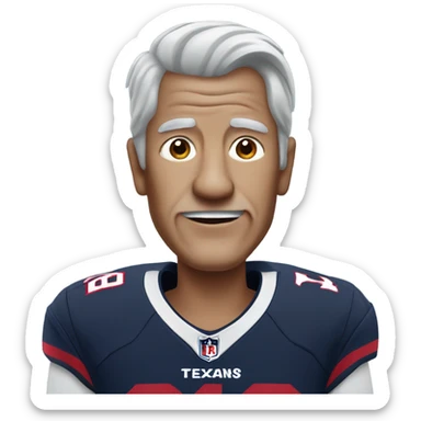 Old man with gray hair in Houston Texans jersey  sticker