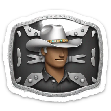 Rodeo belt buckle sticker