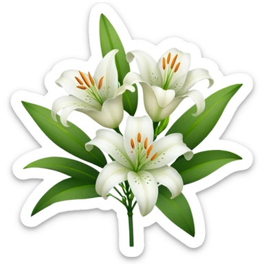 White lilies  sticker