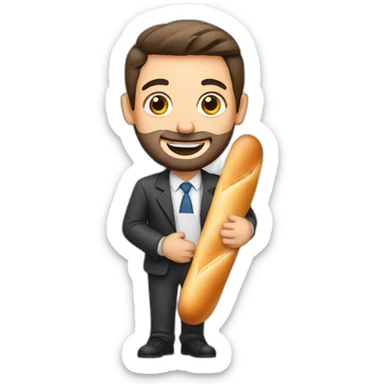jewish man holding a baguette sticker