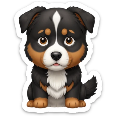 Australian Shepherd Rottweiler mix black and white dog mix sticker