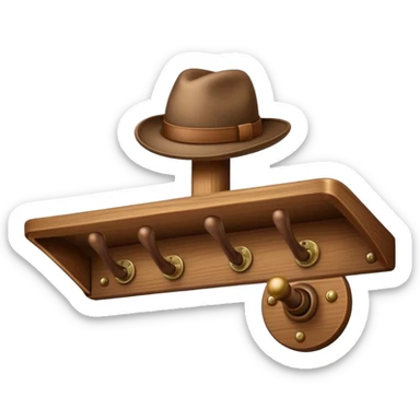 hat rack with a single knob sticker