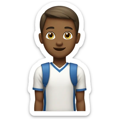 a schoolboy plays sports sticker