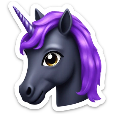 Sparkle black unicorn with a purple mane sticker