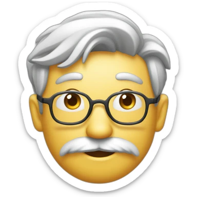 profesor de física y química calvo con barba sonriendo sticker