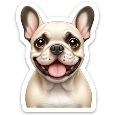 Happy cream color French bulldog sticker