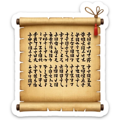 japanese papyrus, wiritng sticker