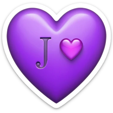 The Letter “j” inside a Purple Heart sticker