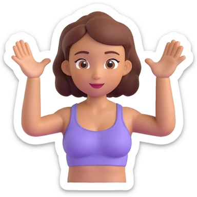 Slightly increase the volume of the upper body of the girl, spread them far apart from each other, make the skin color the same for both characters, keep the cartoonish 3D style. sticker