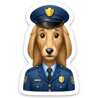 Afghan Hound dog as a security guard sticker