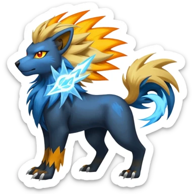 Entei-Manectric-Luxray-Fakémon-fusion-animal-creature, full body  sticker
