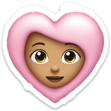 Baby pink heart with sparkles sticker