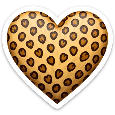 leopard print heart emoji sticker