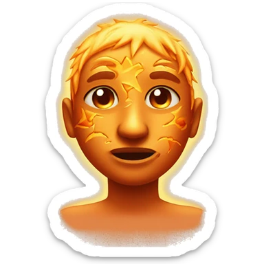 Sun burn around face sticker