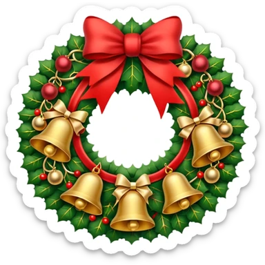 Christmas wreath with christmas charms sticker