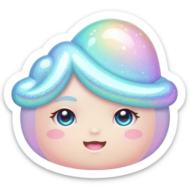 pastel whitish light pale glittery iridescent shiny aesthetic cute kawaii decorative  sticker