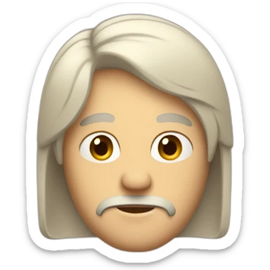 Man with a mid long withe hair with a pencil in his hand sticker