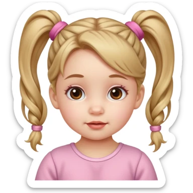 baby girl with ponytails hairstyle  sticker