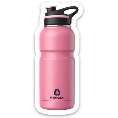 Botella de agua stanley quencher 2.0 con agarrado minimalista rosado sticker