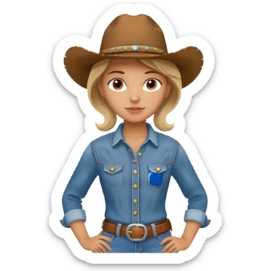 girl cowboy sticker