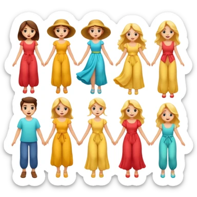 cartoon characters, flowy, fun sticker