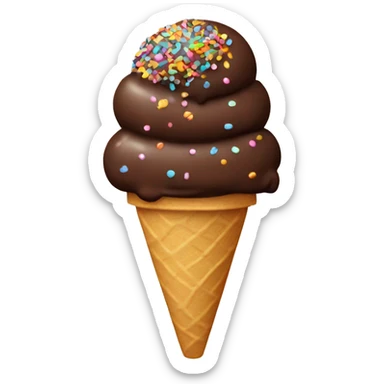 Chocolate ice cream with sprinkles sticker