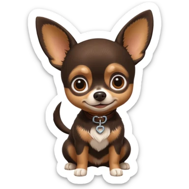 Chihuahua  noir marron prénom daisy pixar dessin animé cinéma Géant film Disney  sticker