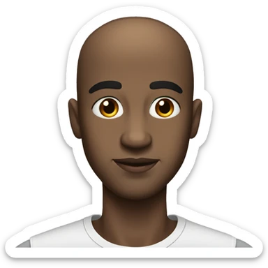 Black bald guy with buzzcut and big forehead also has big lips and a wide nose sticker