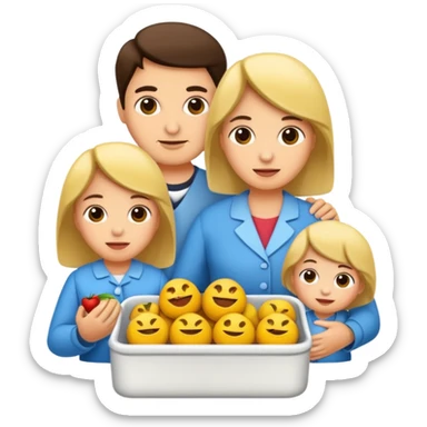 familia besandose sticker