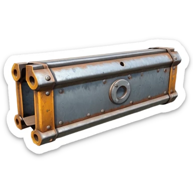 Clean metal beam, unweathered steel, no rust, no damage, industrial style, smooth surfaces, high-quality PBR game asset, no detailed more simple sticker