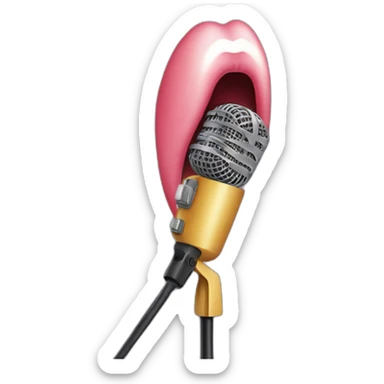 Lips talking into a microphone sticker