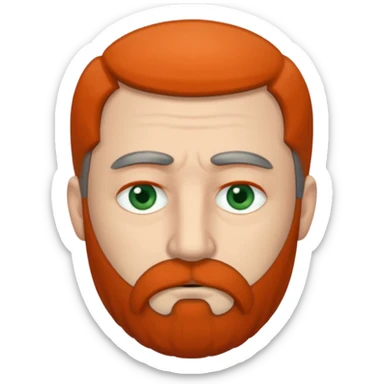 Greenish grey eyed adult man with sad eyes, poor short dark grey hair and a very long beard hanging. Pale skin. He's serious and looks tired. Make sure his hair and beard are both dark grey. sticker