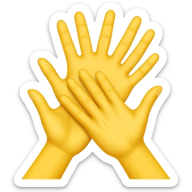 3 yellow hands in a pile about to do make a promise sticker