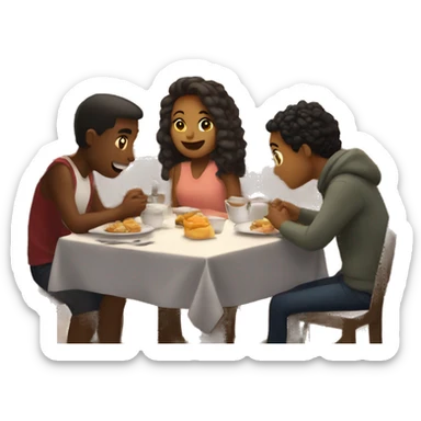 cozy indoor dining moment sticker
