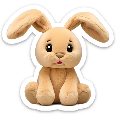 tan floppy ear bunny jellycat stuffed animal sticker