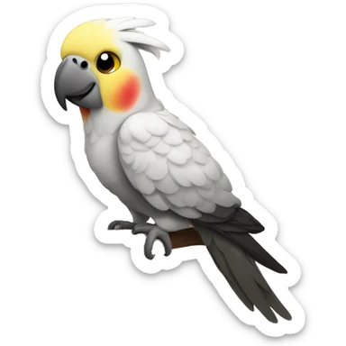A cockatiel parrot on a tree branch sticker