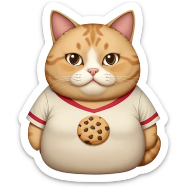 Mexican fat Cat with shirt that say “Cookie” on it sticker