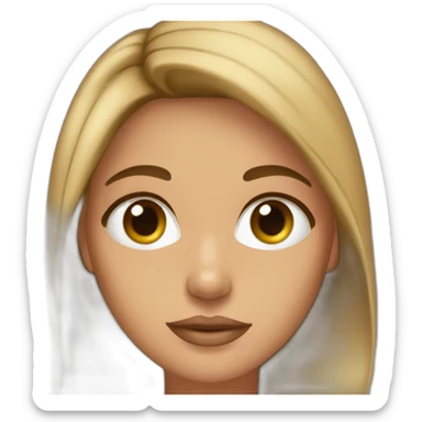 small lips big eyes brunette hair tanned girl sticker