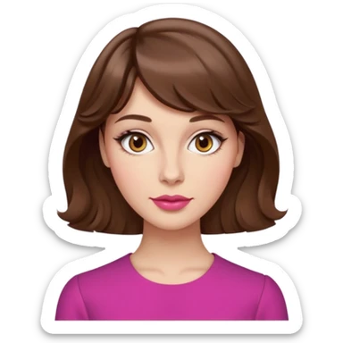 Dalgalı saçlı, hafif perçemli; kehribar gözlü, küçük kalkık burunlu ve dolgun dudaklı. Oval yüzlü, çıkık elmacık kemikli. Omuzları geniş, beli ince, kalçası dolgun.şık bir tarzda, dikkat çekici bir kadın. sticker