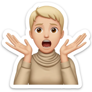 A person with their hands crossing their neck screaming  sticker